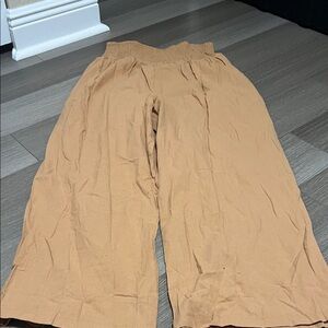 Tan Wide-Leg Pants